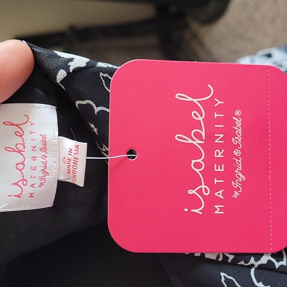 Isabel Maternity by Ingrid & Isabel for Target Black Cream Floral Sheer Dress S - Picture 6 of 7